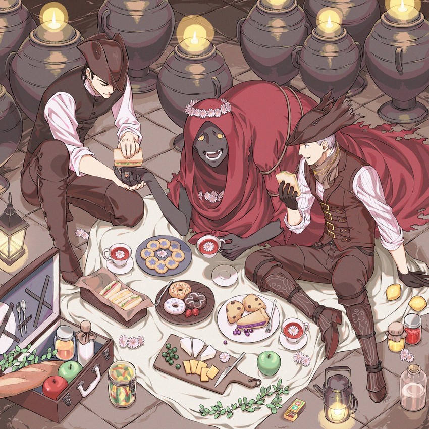 hunter and oedon chapel dweller (bloodborne) drawn by arizuka_(catacombe)