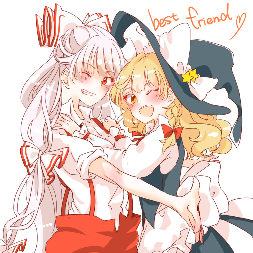 kirisame marisa and fujiwara no mokou (touhou) drawn by souta_(karasu_no_ouchi)