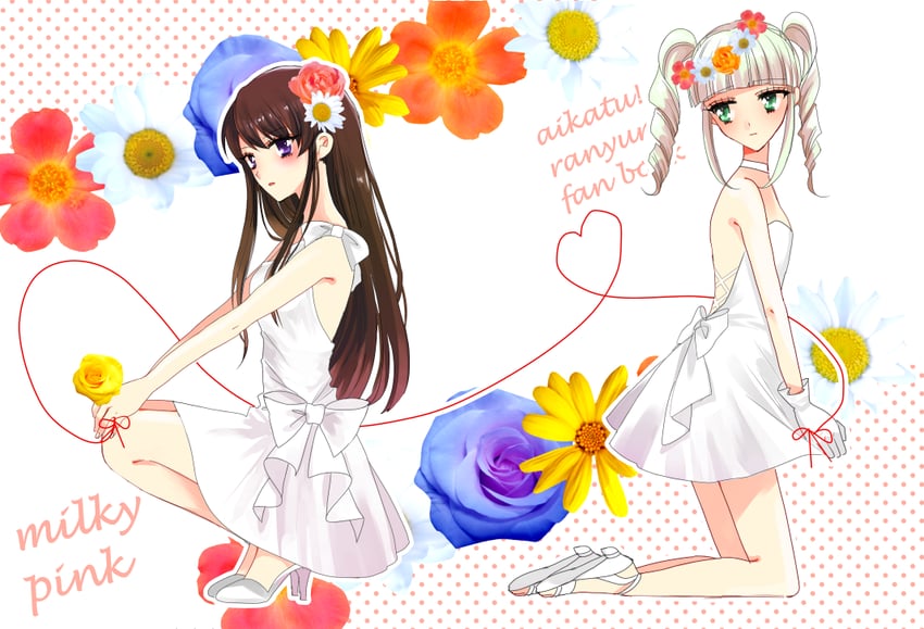 todo yurika and shibuki ran (aikatsu!) drawn by monu_0928
