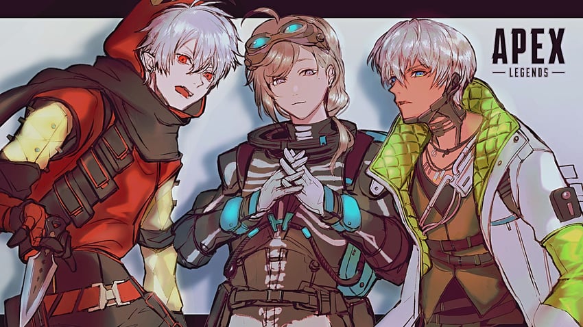 wraith, kuzuha, kanae, crypto, horizon, and 3 more (nijisanji and 1 more) drawn by razu_(razu_com_jp)
