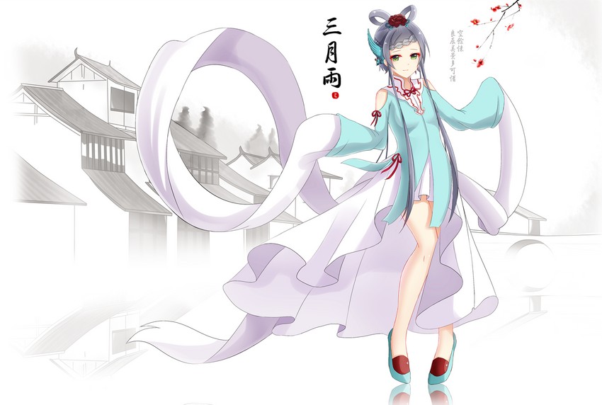 luo tianyi (vocaloid and 2 more) drawn by devil_fish