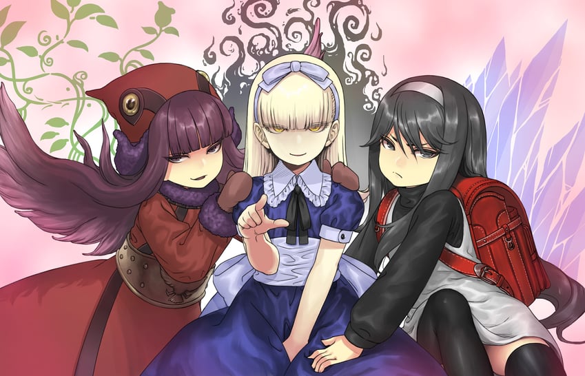 alice, muu shuwuu, and sako erika (shin megami tensei and 3 more) drawn by ald