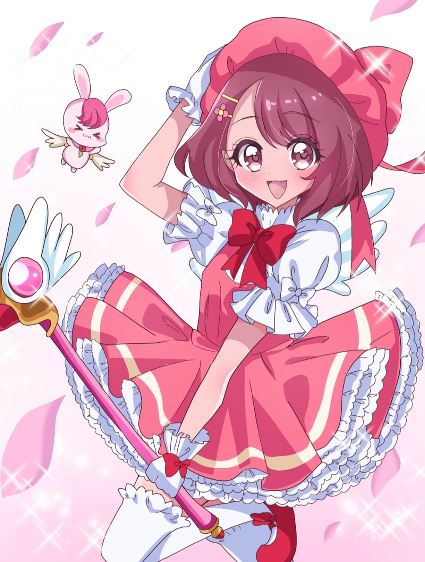 kinomoto sakura, hanadera nodoka, and rabirin (precure and 2 more) drawn by matatabi_hibiki