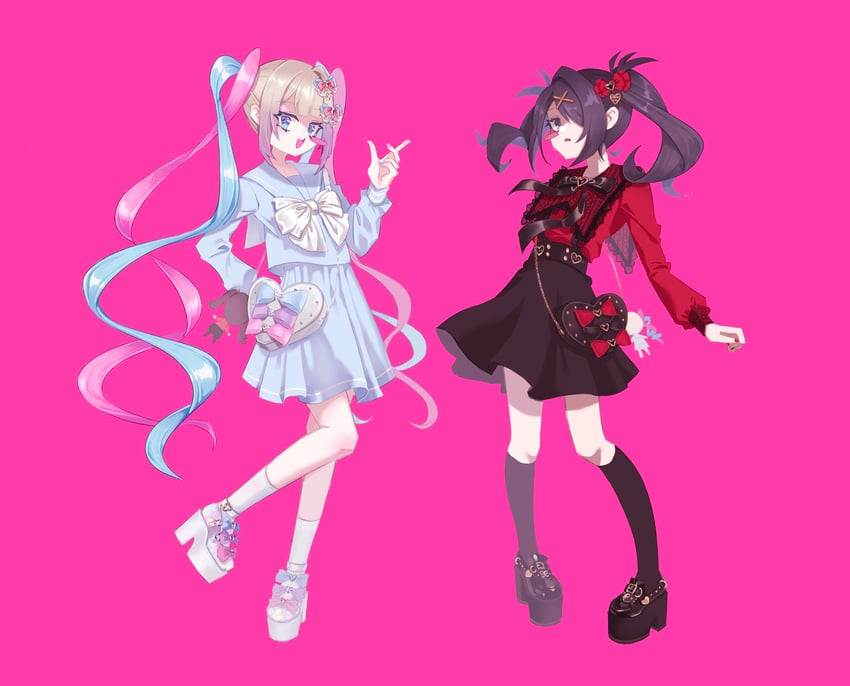 chouzetsusaikawa tenshi-chan and ame-chan (needy girl overdose) drawn by sumi_(sumi3mimi)