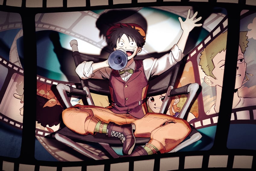 nami, monkey d. luffy, roronoa zoro, sanji, and usopp (one piece) drawn by toku0034
