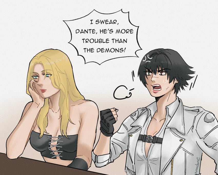 lady and trish (devil may cry and 1 more) drawn by jumpoon