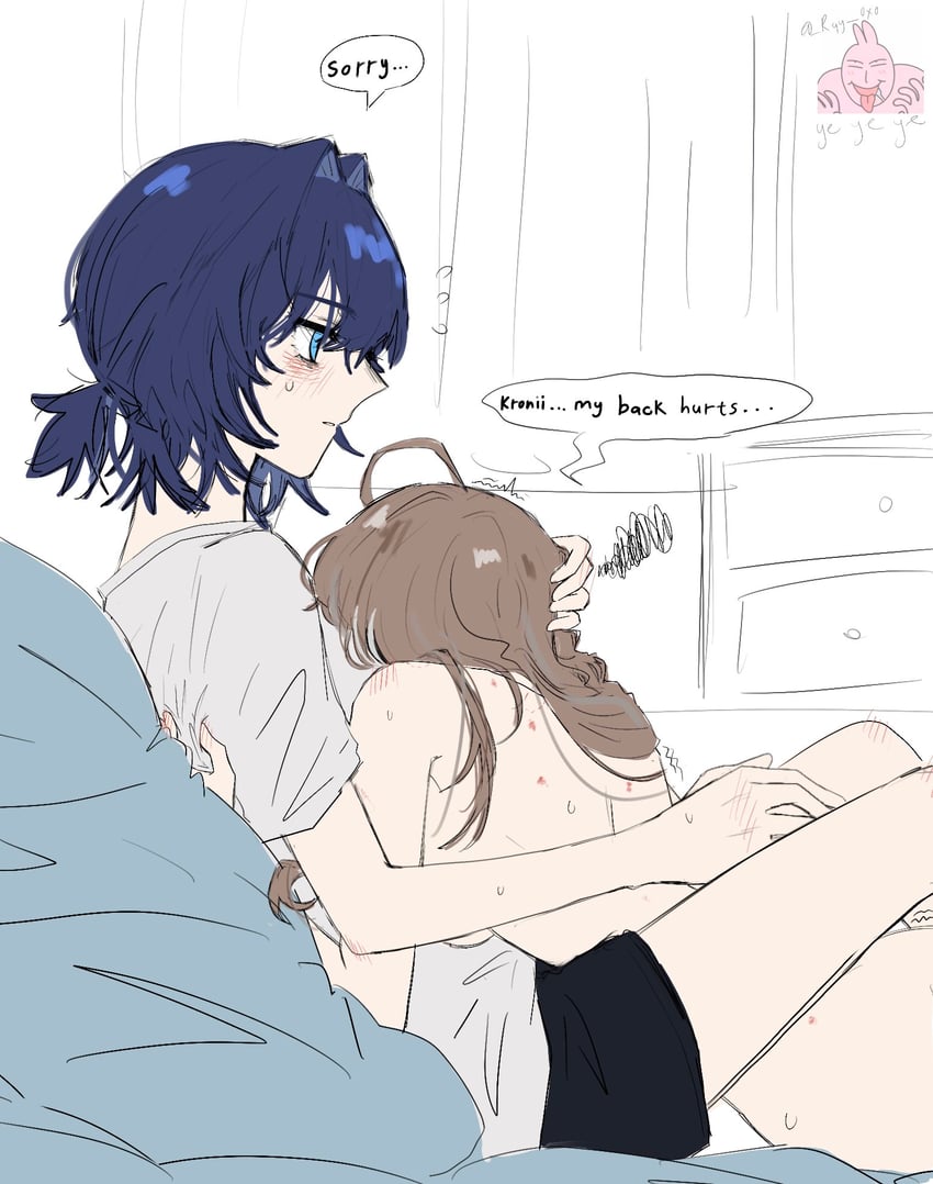 ouro kronii and nanashi mumei (hololive and 1 more) drawn by ryy_0x0
