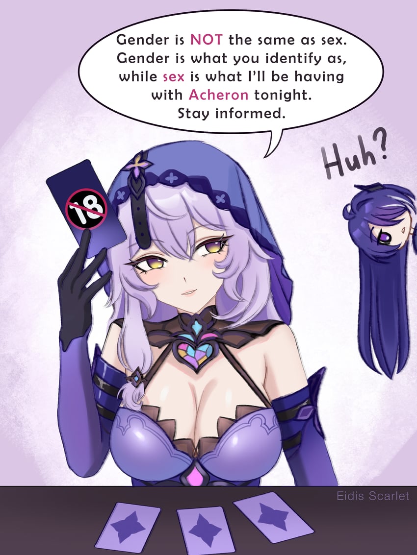 acheron and black swan (honkai and 1 more) drawn by eidis_scarlet