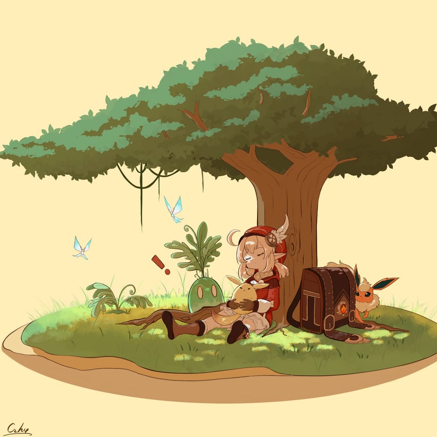 klee, dodoco, slime, flareon, crystalfly, and 1 more (pokemon and 1 more) drawn by skadi_(user_eecu2455)