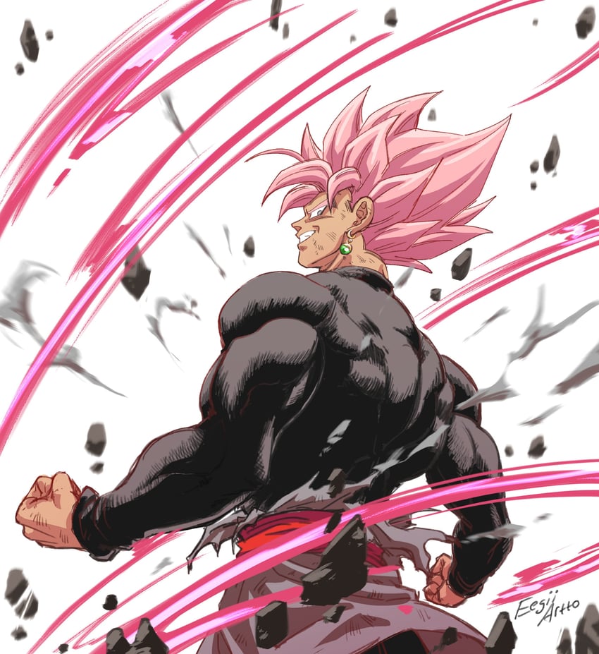 goku black (dragon ball and 1 more) drawn by eegiiartto