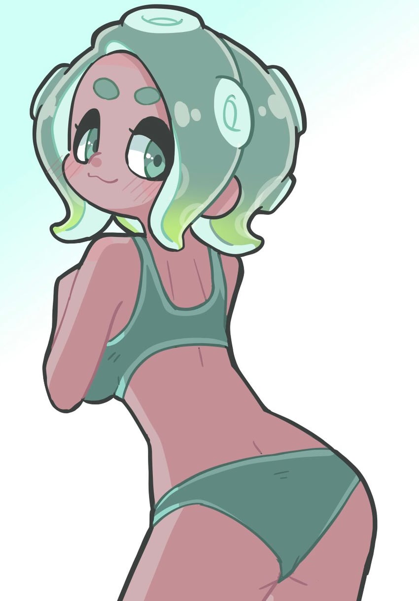 octoling player character and octoling girl (splatoon) drawn by hekoningyou_(waraningyou)