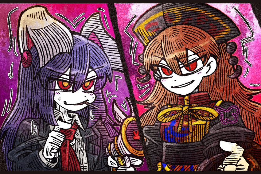 reisen udongein inaba and junko (touhou and 1 more) drawn by suenari_(peace)