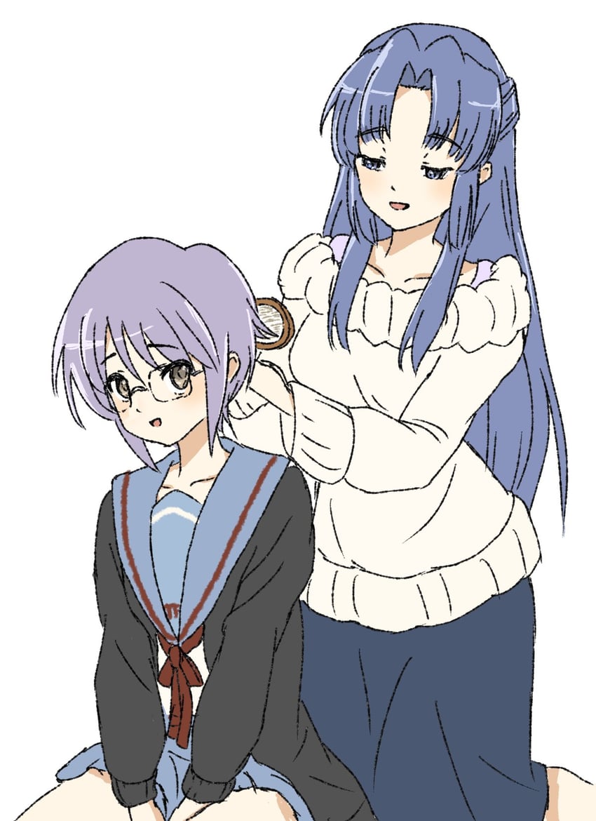 nagato yuki and asakura ryoko (suzumiya haruhi no yuuutsu and 1 more) drawn by waka_849