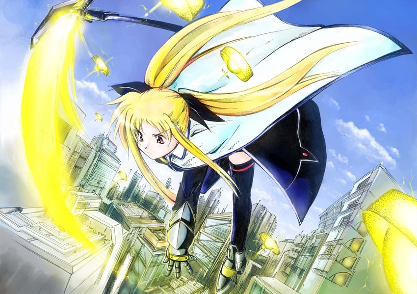 fate testarossa and bardiche (lyrical nanoha and 2 more) drawn by jason_(kaiten_kussaku_kikou)