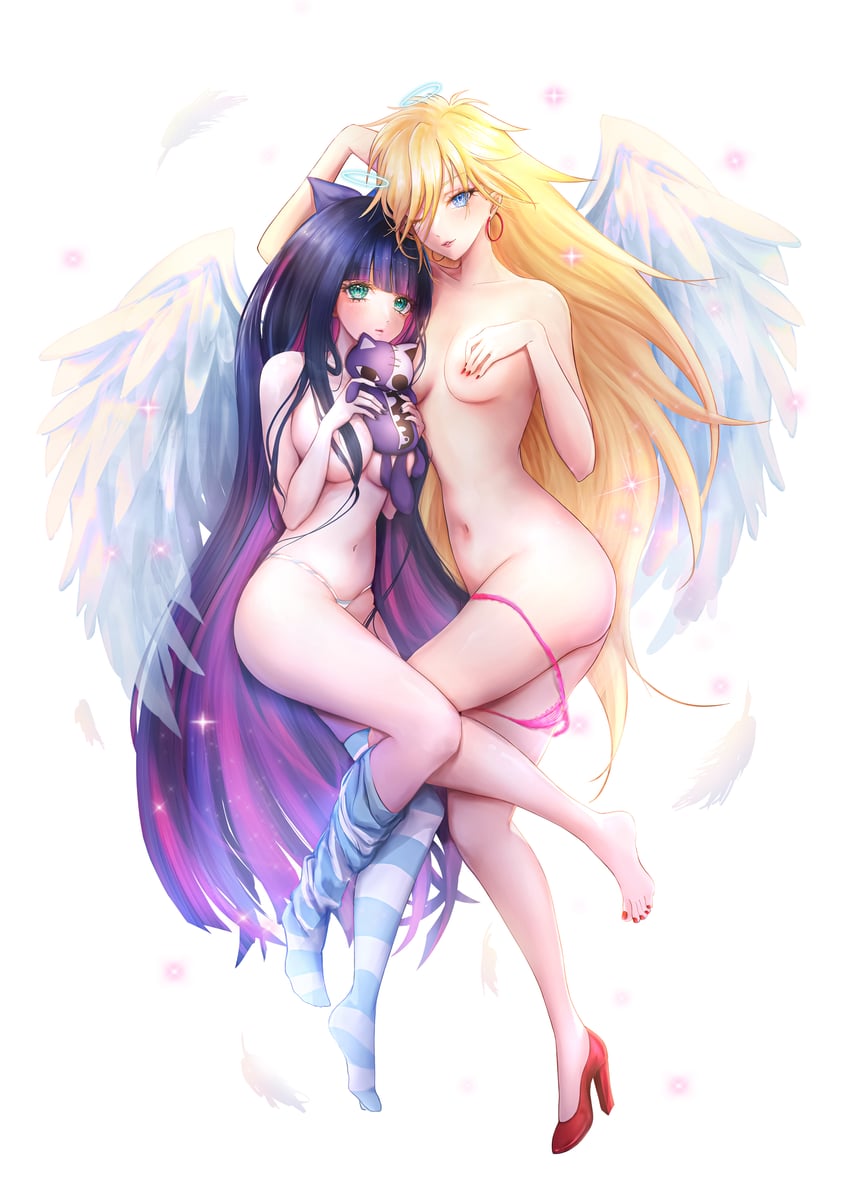 stocking, panty, and honekoneko (panty & stocking with garterbelt) drawn by pinkuempire