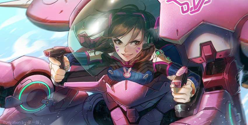 d.va (overwatch and 1 more) drawn by sai_ichirou