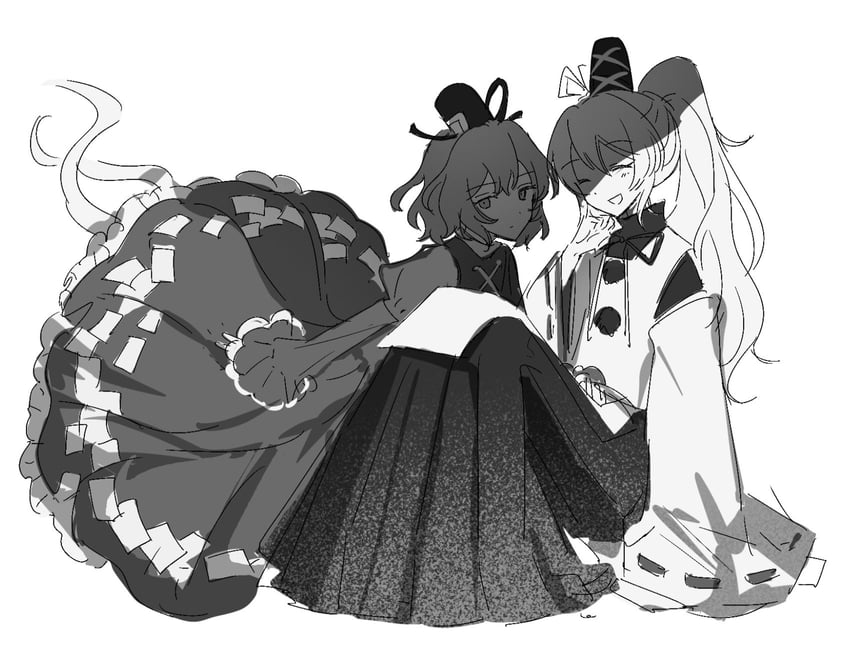mononobe no futo and soga no tojiko (touhou) drawn by xingxunyou
