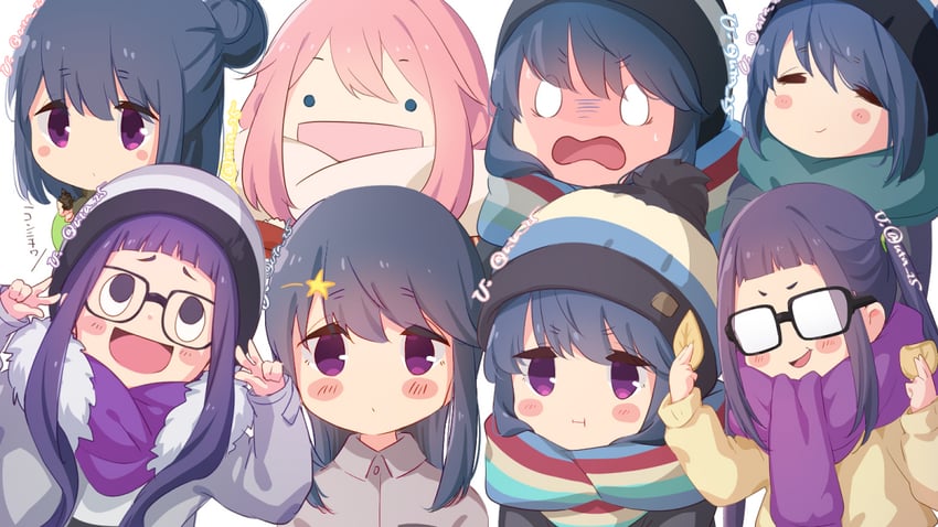 shima rin, kagamihara nadeshiko, and oogaki chiaki (yurucamp) drawn by uta_25