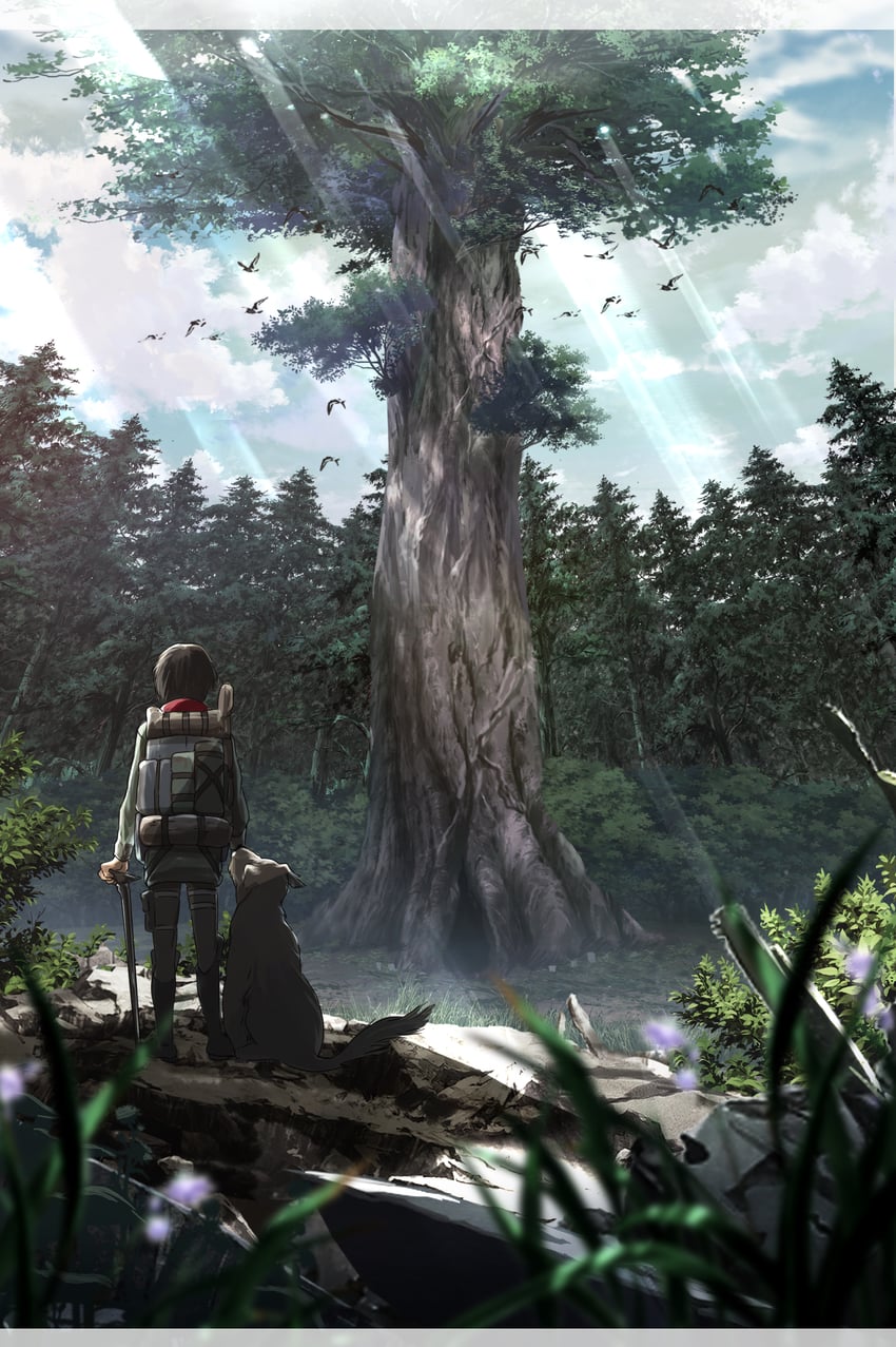 kid with dog (shingeki no kyojin) drawn by suzu_(mjje0txjdsyxovk)
