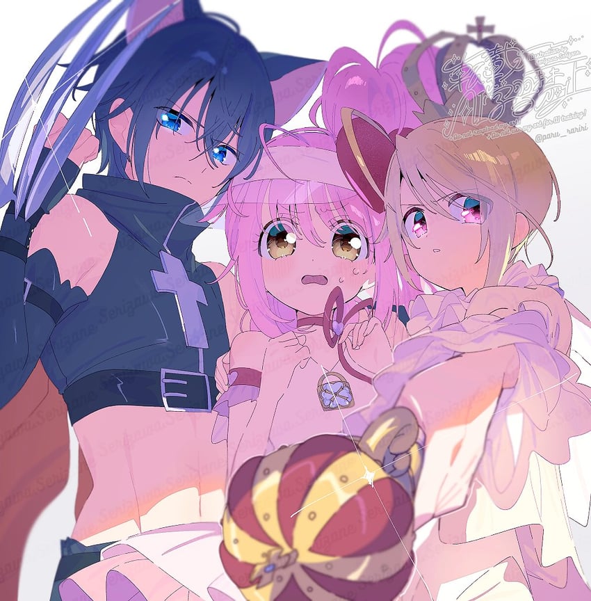hinamori amu, amulet heart, tsukiyomi ikuto, hotori tadase, platinum royale, and 1 more (shugo chara!) drawn by serizawa_serizane