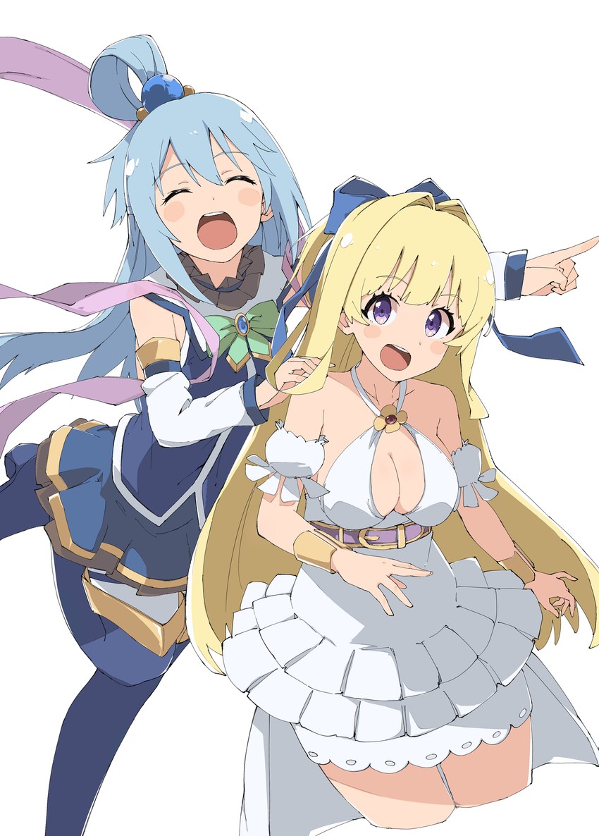 aqua and ristarte (kono subarashii sekai ni shukufuku wo! and 1 more) drawn by rauto