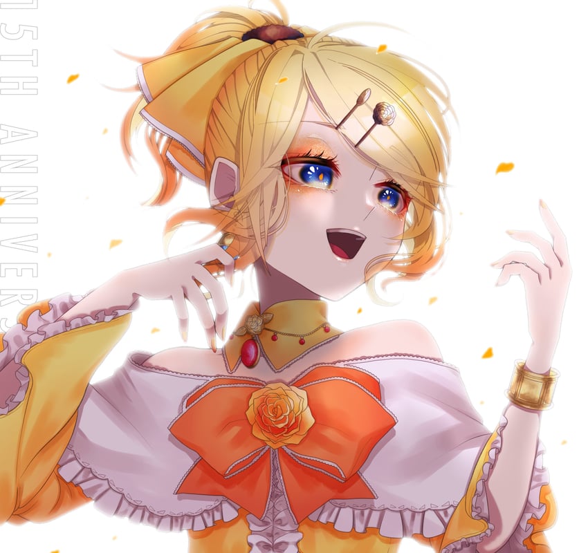 kagamine rin and riliane lucifen d'autriche (vocaloid and 2 more) drawn by erifura