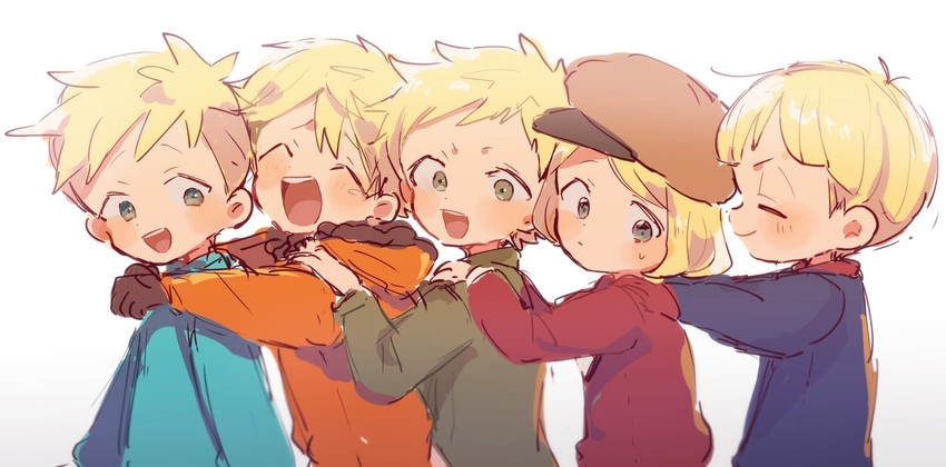 kenny mccormick, tweek tweak, butters stotch, phillip pirrup, and bradley biggle (south park) drawn by nojiko_(natumag)