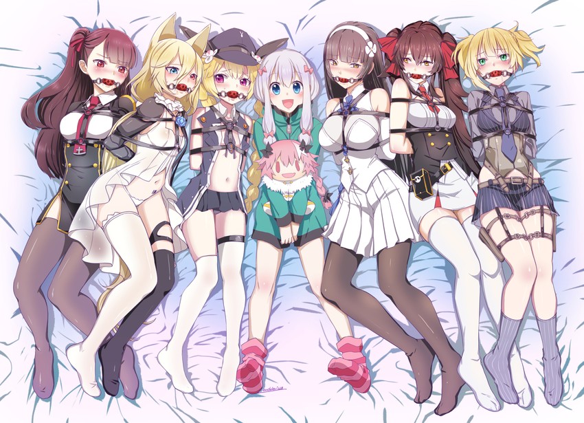 astolfo, wa2000, izumi sagiri, type 95, g41, and 3 more (fate and 3 more) drawn by eudetenis