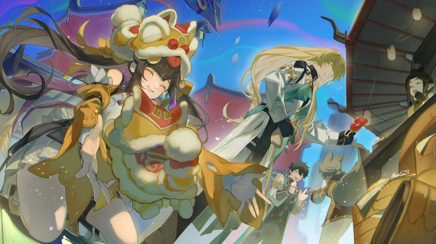 dan heng, luocha, and sushang (honkai and 1 more) drawn by blue_cat_(22478475)