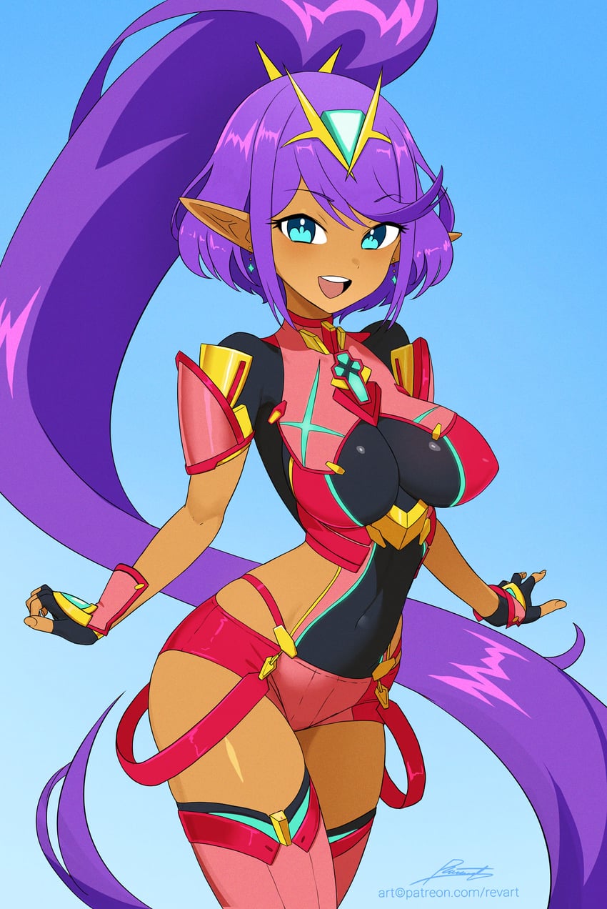 pyra and shantae (xenoblade chronicles and 2 more) drawn by revenantart