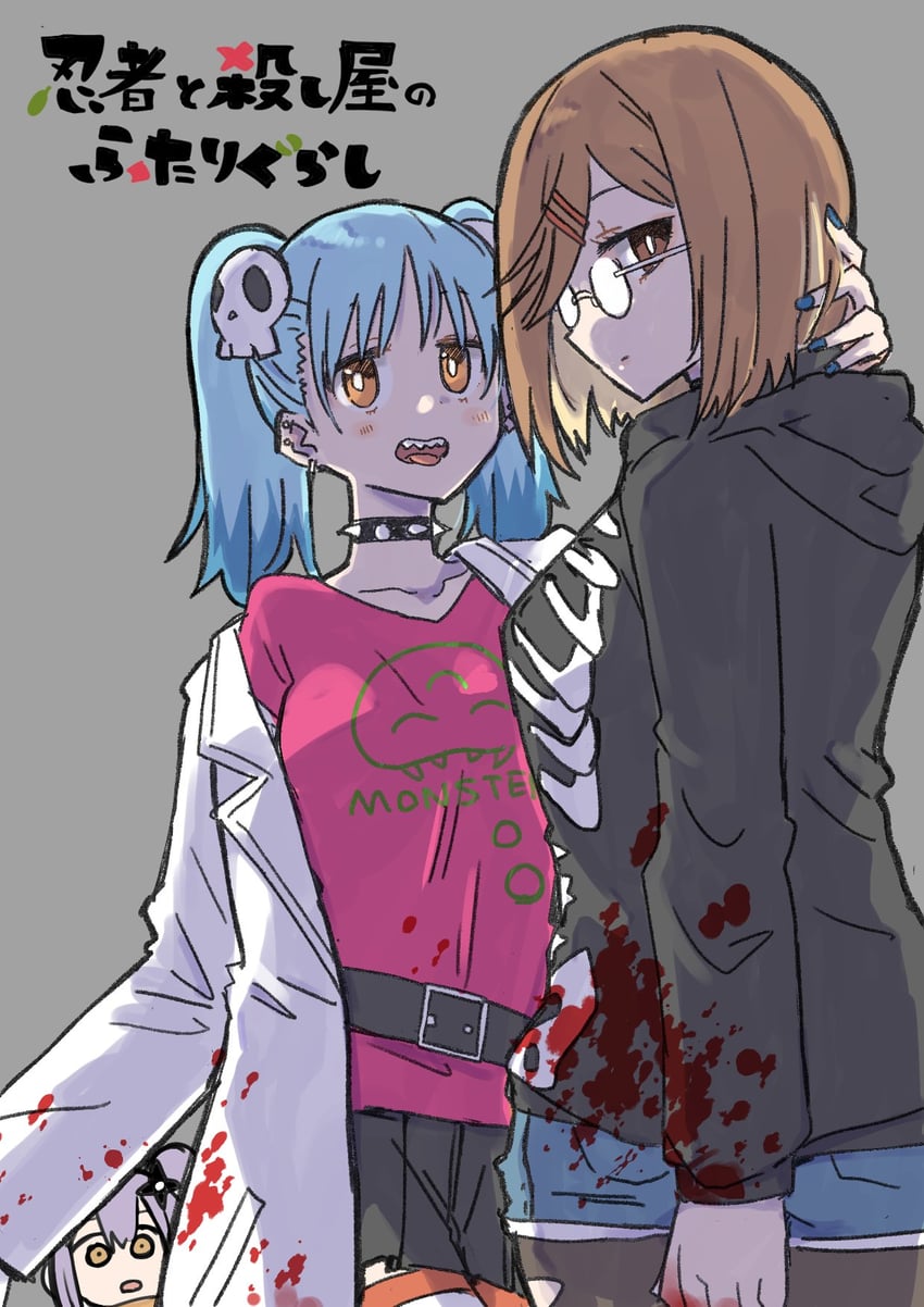 kusagakure satoko, koga konoha, and izutsumi marin (ninja to koroshiya no futarigurashi) drawn by hundredburger