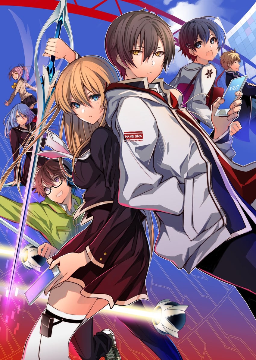 hiiragi asuka, ikushima sora, kugayama rion, tokisaka kou, hokuto mitsuki, and 4 more (tokyo xanadu) drawn by sagara_riri