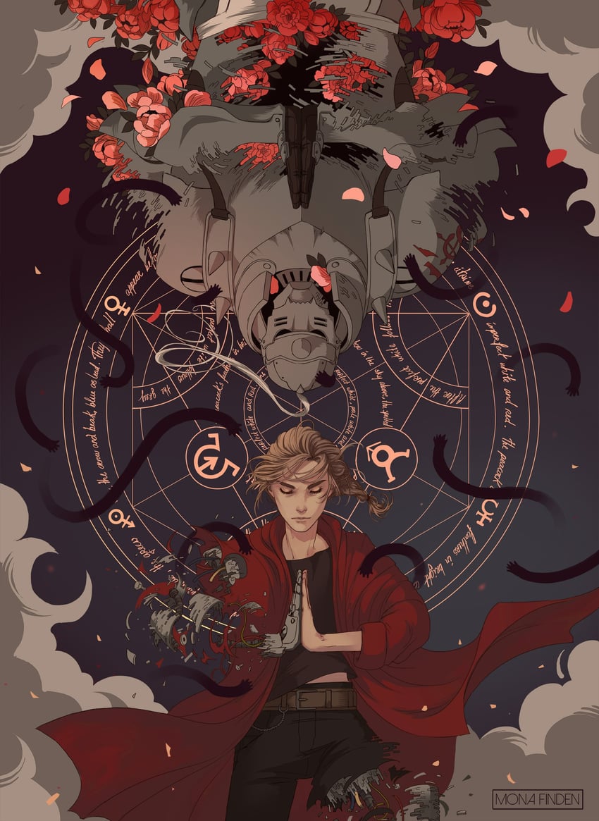 edward elric and alphonse elric (fullmetal alchemist) drawn by monafinden