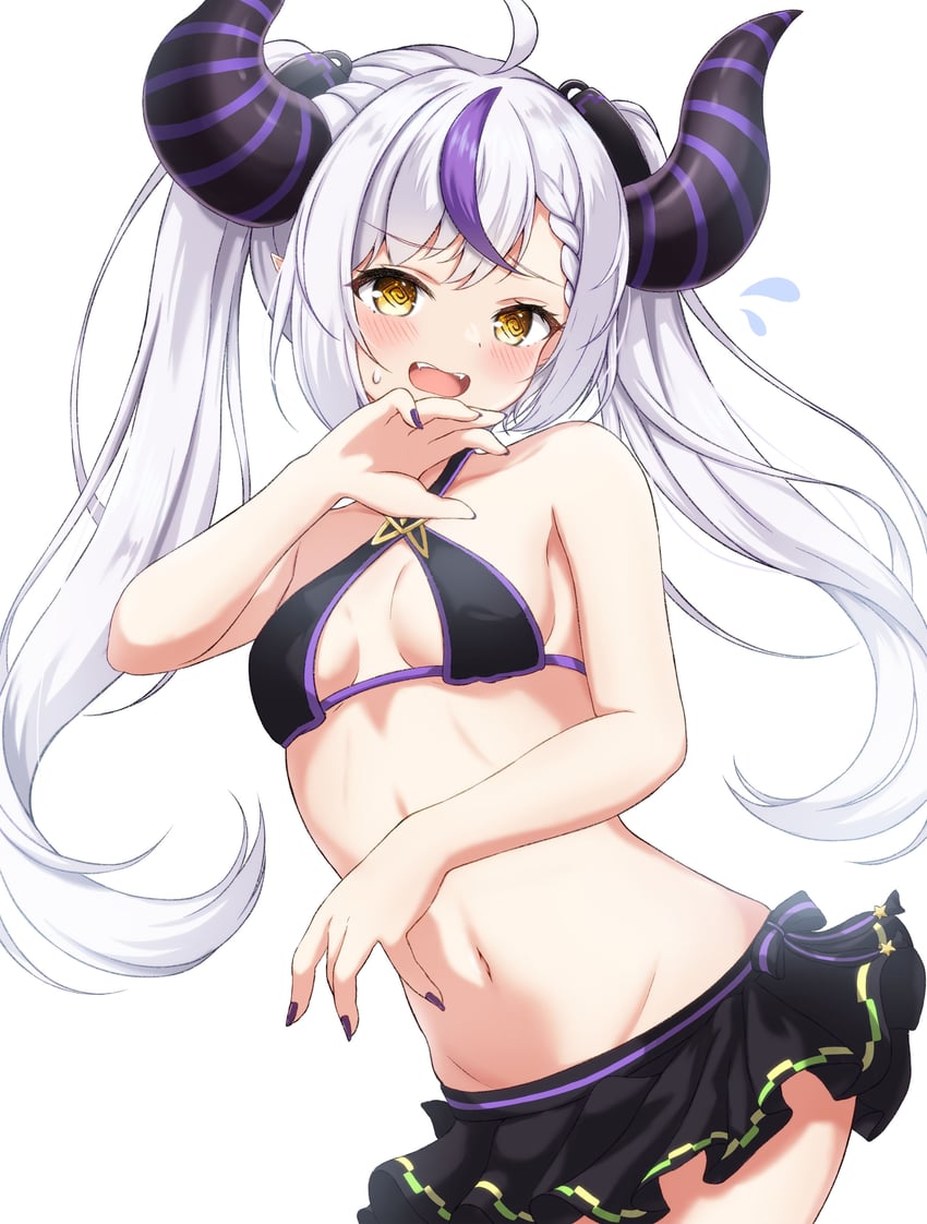 murasaki shion and la+ darknesss (hololive) drawn by rinkaa_(lovelive765pro2)