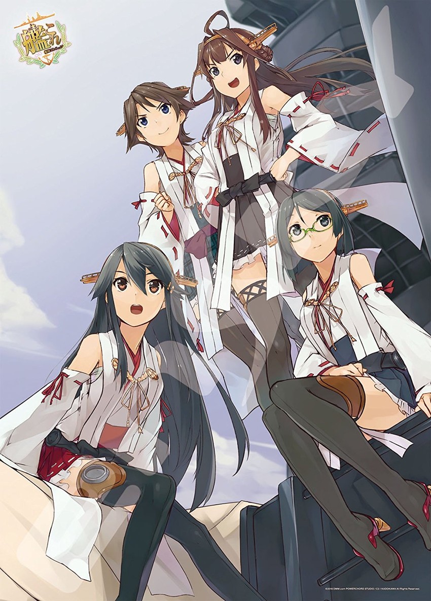 kongou, haruna, hiei, kirishima, kongou kai ni, and 3 more (kantai collection) drawn by konishi_(koconatu)