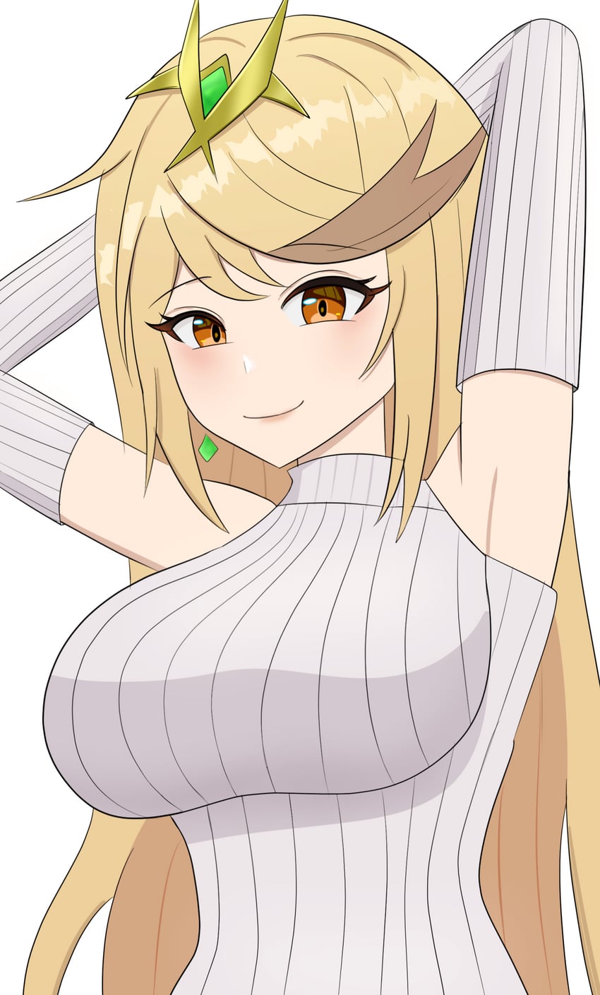 mythra (xenoblade chronicles and 2 more) drawn by yissou_art