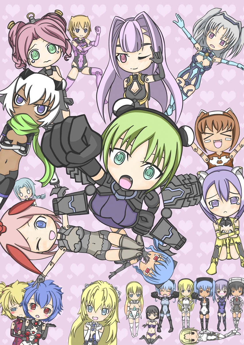 arnval, altrene, strarf, altines, arnval mk2, and 13 more (busou shinki) drawn by sharatang