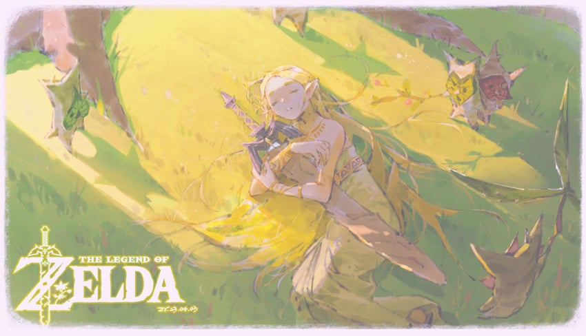 princess zelda and korok (the legend of zelda and 1 more) drawn by kchang57