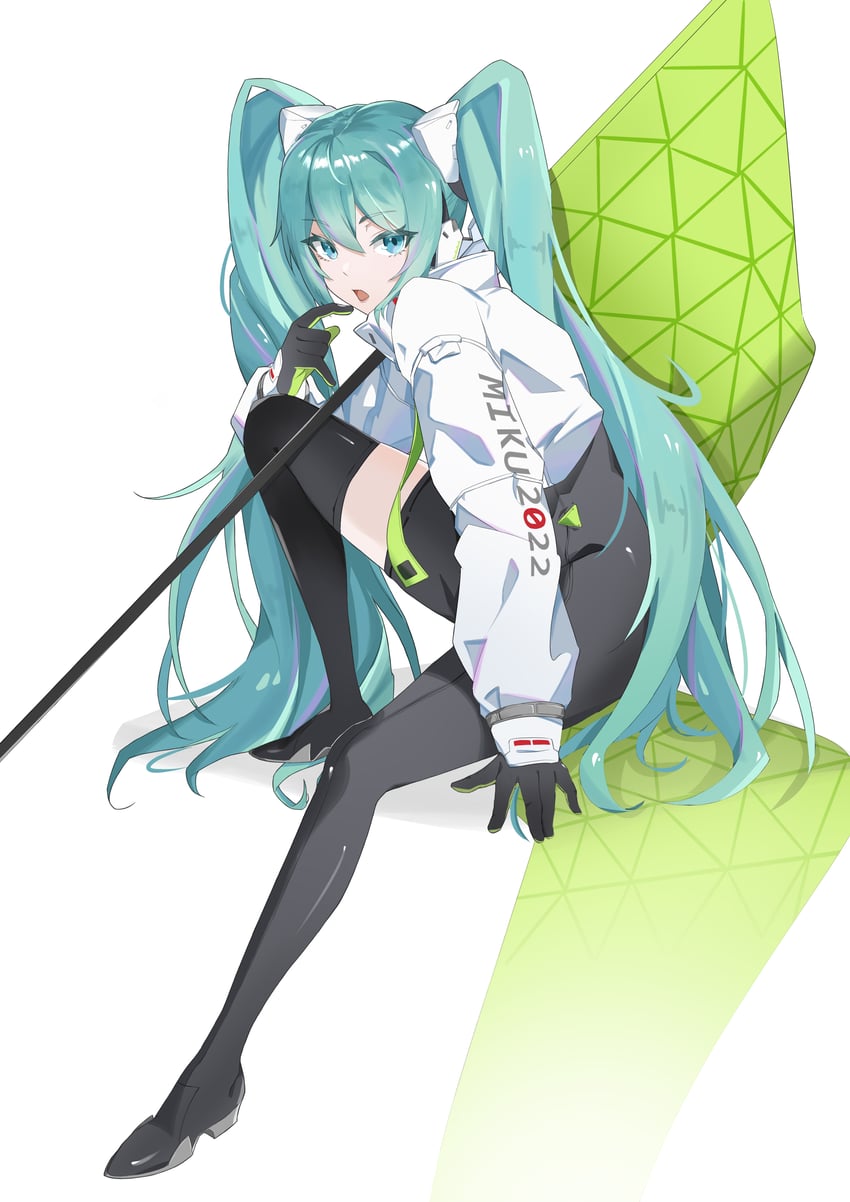 hatsune miku and racing miku (vocaloid and 1 more) drawn by xuese_kkk