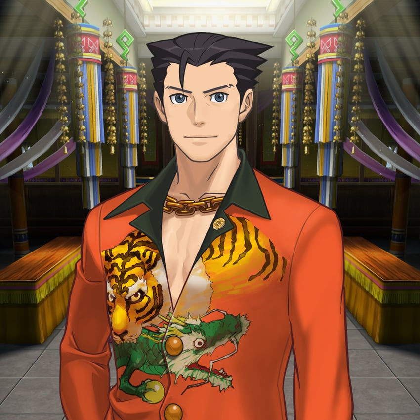 phoenix wright and furio tigre (ace attorney and 1 more)