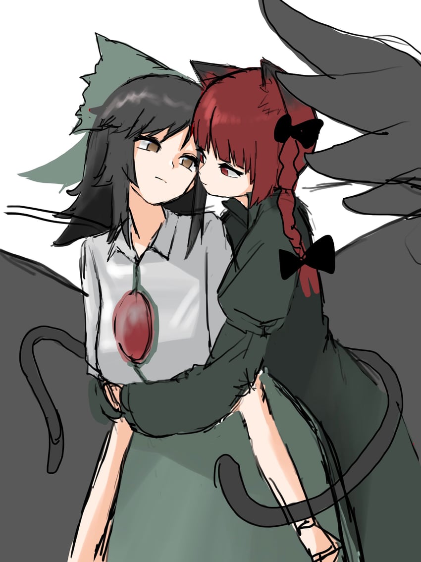 kaenbyou rin and reiuji utsuho (touhou) drawn by mori_dobonua_(mordvna)