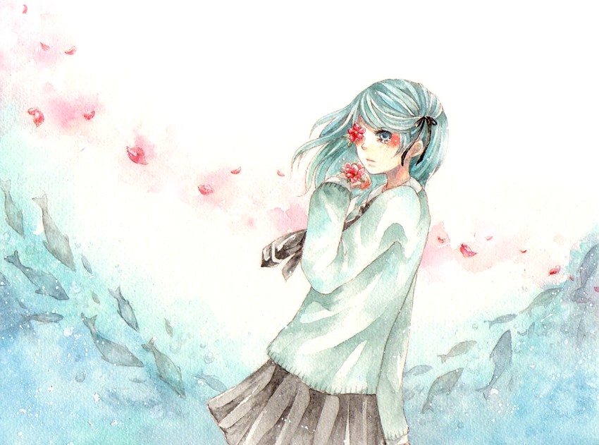 hatsune miku (vocaloid and 1 more) drawn by fuu_(goingmyway421)