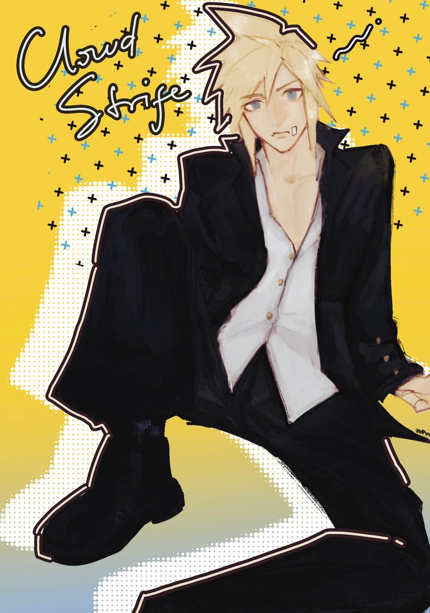 cloud strife (final fantasy and 1 more) drawn by nomad_vv