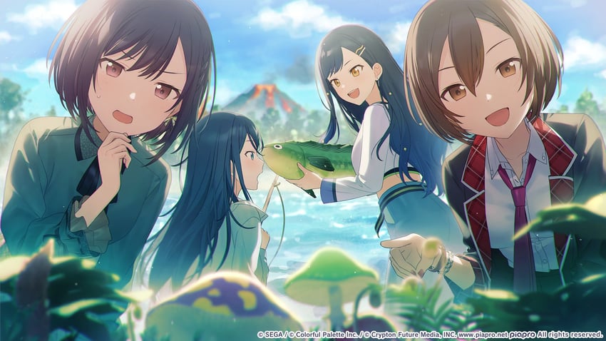 meiko, shinonome ena, shiraishi an, hoshino ichika, and leo/need meiko (vocaloid and 1 more) drawn by heiwa_(murasiho)