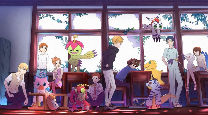 yagami hikari, yagami taichi, tailmon, tachikawa mimi, takenouchi sora, and 8 more (digimon and 2 more) drawn by sayuri_d_(liliana86973943)