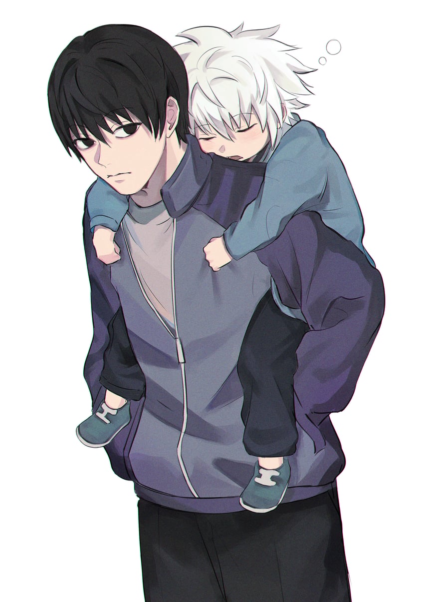 killua zoldyck and illumi zoldyck (hunter x hunter) drawn by uno_0a