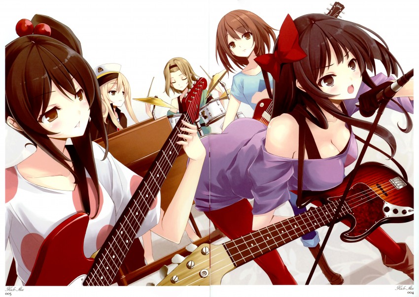 akiyama mio, nakano azusa, hirasawa yui, tainaka ritsu, and kotobuki tsumugi (k-on!) drawn by mikoto_akemi