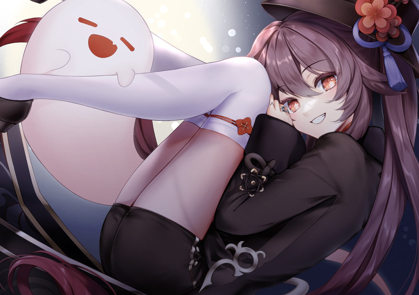 hu tao and boo tao (genshin impact) drawn by asahi_(vjss4548)