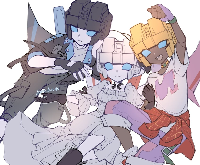 starscream, thundercracker, and skywarp (transformers and 1 more) drawn by azuredawn40