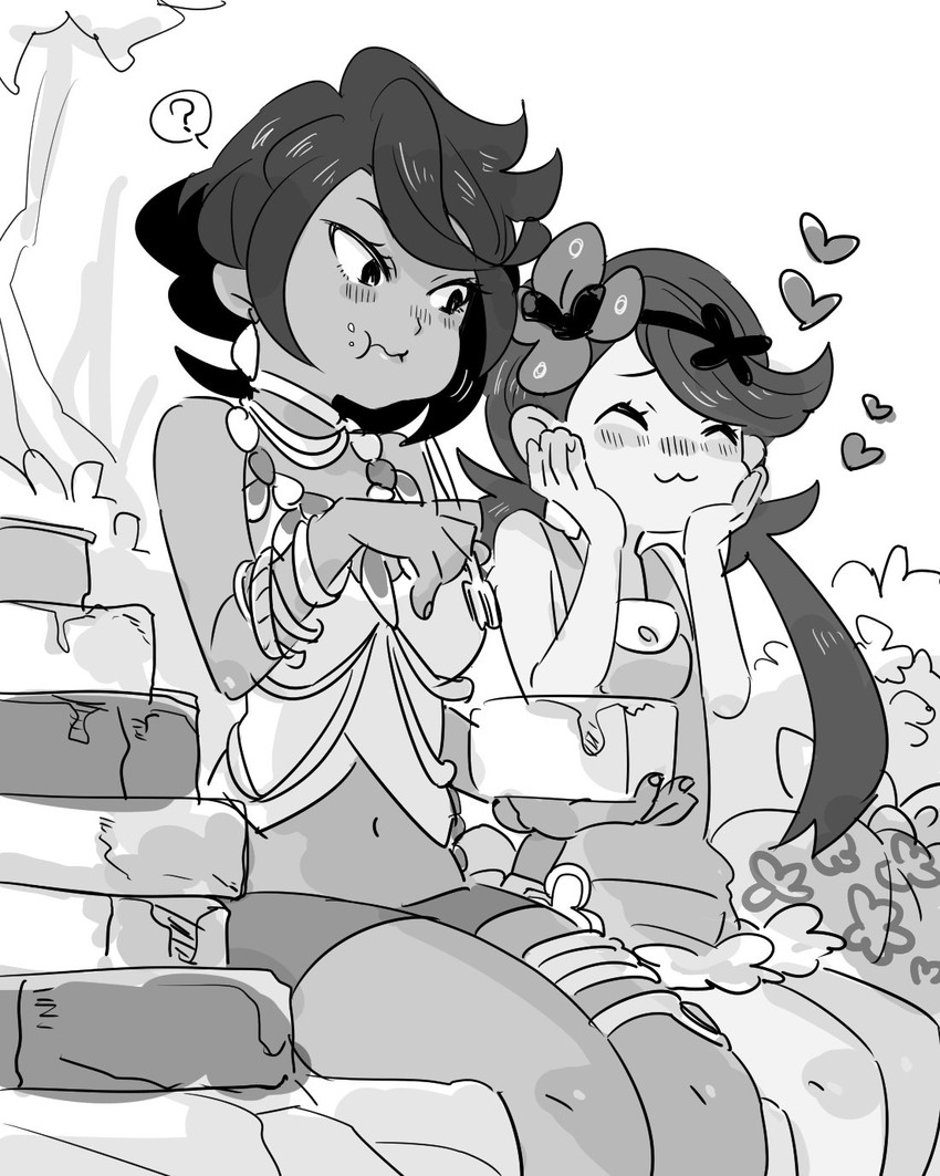 mallow and olivia (pokemon and 1 more) drawn by amagaeru_(amapippi052525)
